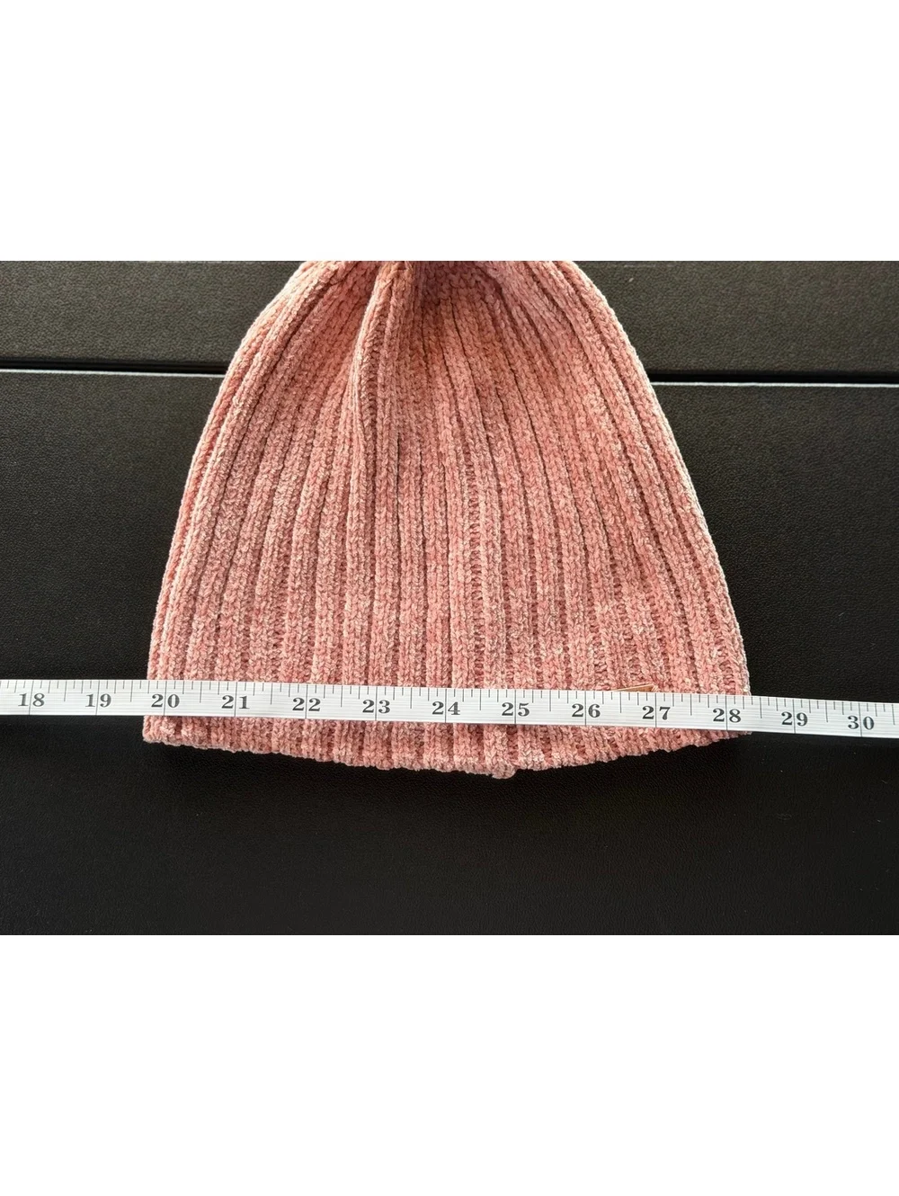 Tahari Girls Pink Chenille Knit Beanie White Pom Pom Toddler Kids Winter Hat